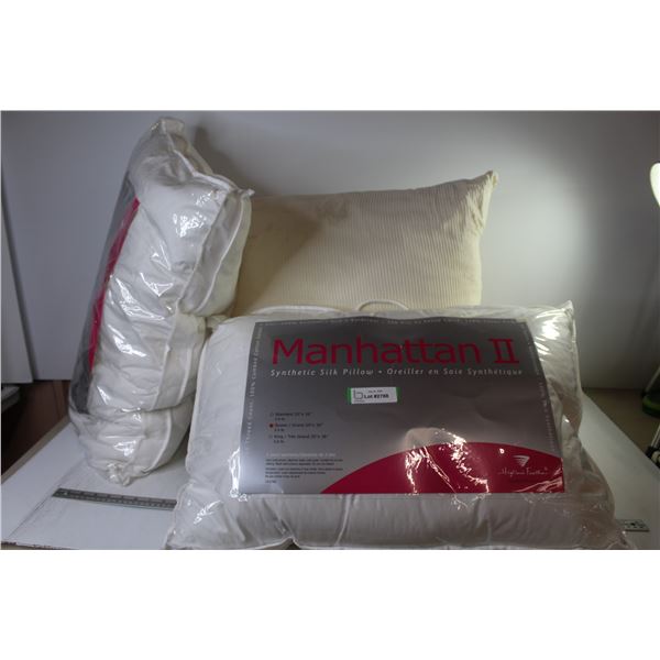 *Large Corduroy Cushion - (2) Manhattan II Synthetic Silk Pillows (NIB)