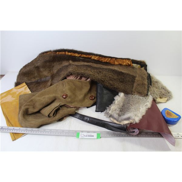Assorted Fur - Vinyl & Scraps Leather - Safety Pins