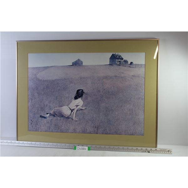 *Framed Print - Lady Laying in Farm Field (32 1/4" x 24 1/4")