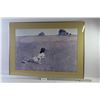 Image 1 : *Framed Print - Lady Laying in Farm Field (32 1/4" x 24 1/4")