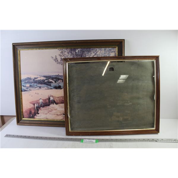 Framed Print - Workers in Wheat Field (21 1/2" x 28") Empty Frame (17 1/2" x 21 1/2")