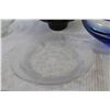 Image 5 : Blue Glass Art Dish - Ceramic Flower Frog - Glass Bowl & Plate
