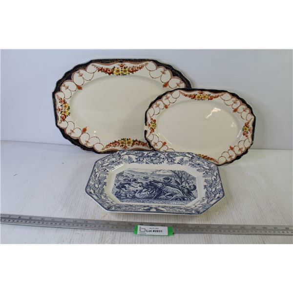 (3) Ceramic Platters (some chips)