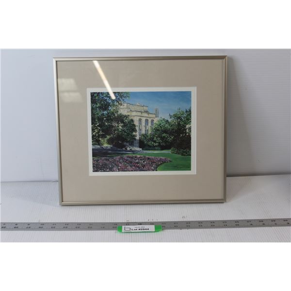 Nature with Building Painting by Rossnagel - 14 3/4" x 13"