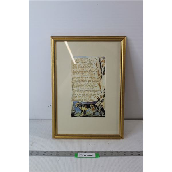 The Tyger Poem/Painting - 11 1/2" x 16 1/4"