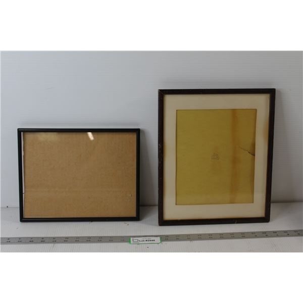 (2) Picture Frames - 11 1/2" x 9" and 11" x 13" - As Is