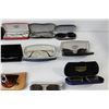 Image 4 : (13) Glasses Cases, (15) Glasses, Wooden Container, Misc.