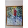 Image 2 : Skier Art and Fancy Woman Art - Both by Carol A. Pepper - Both Measure by 17 1/2" x 21 1/2"