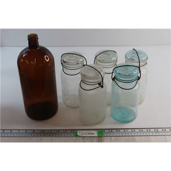 (5) Jars and Bottle