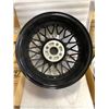 Image 3 : Set of 4 BBS type RA 317 wheels - sz 6x15 (model 6015 P2) black color w/ silver trim (Made in German