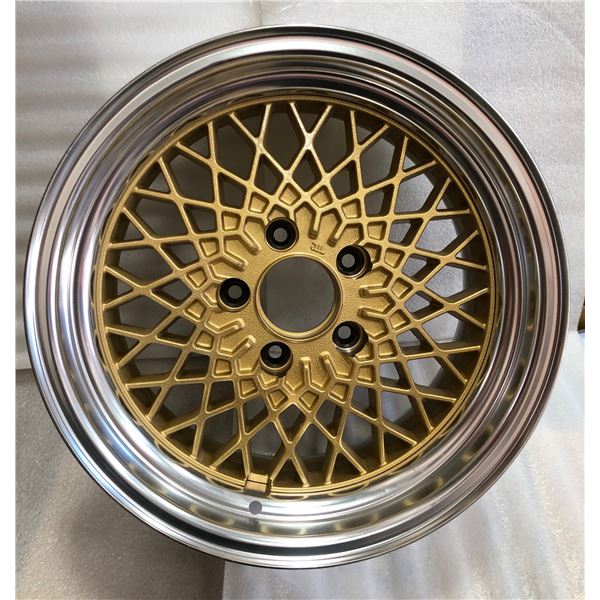 Set of 4 RIken Mesh custom wheel - sz 8JJ x 16 (color gold/silver)