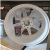 Image 2 : Group of 5-Zigen wheels - sz 16 x 7 (color white w/ silver trim)