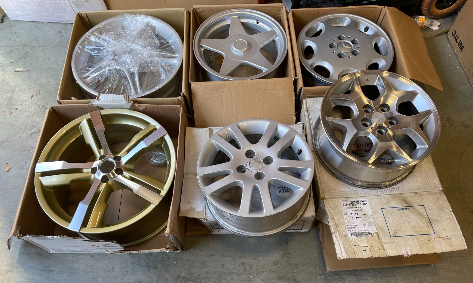 Information Rims Group Group of 6 assorted single wheels rim - includes Dodge Neon / M.Benz ...