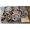 Image 1 : Group of 6 assorted single wheels rim - includes Dodge Neon / M.Benz / Honda Civic wheel etc