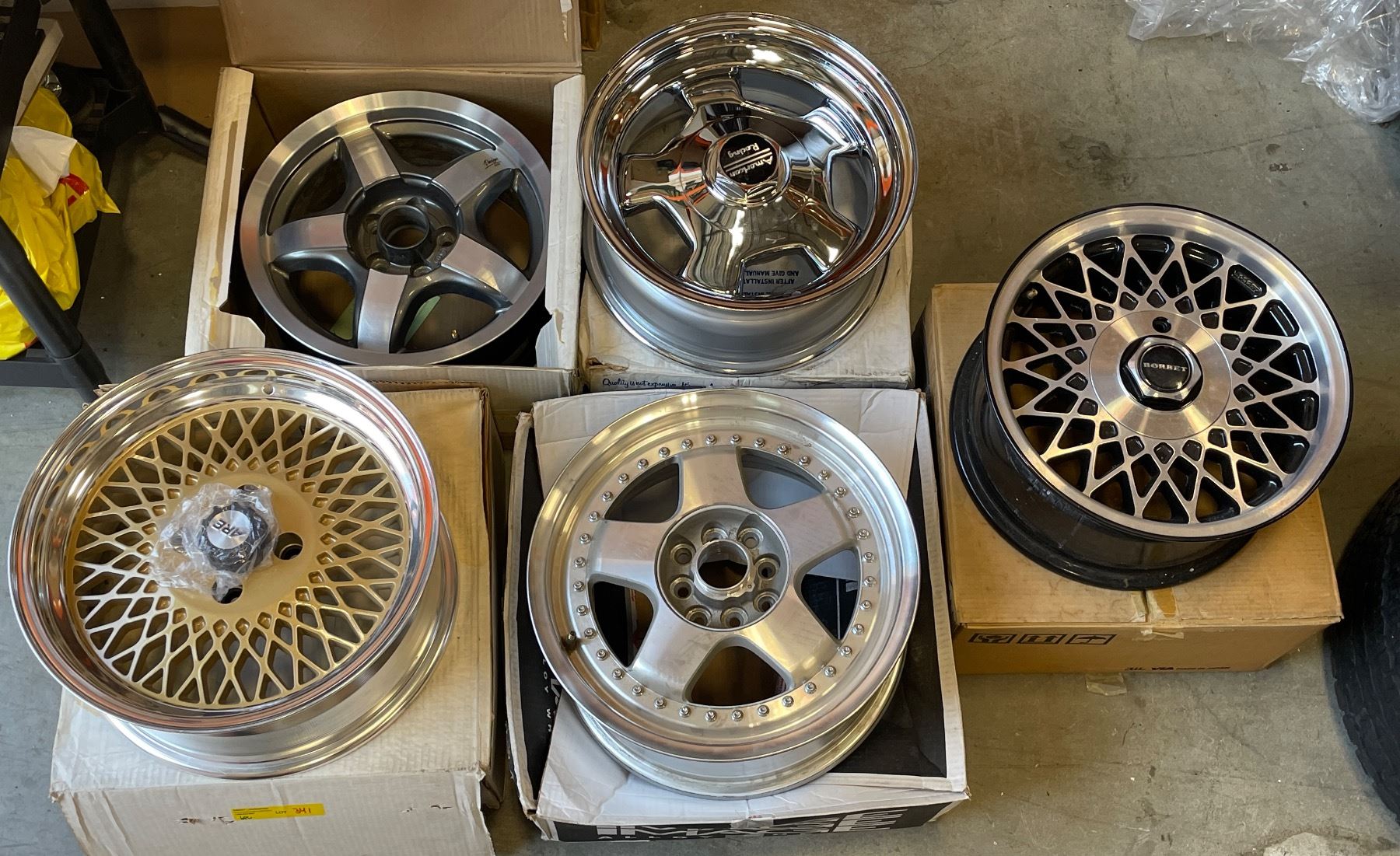 Information Rims Group Group of 5 assorted single wheels rim - includes American Racing ...