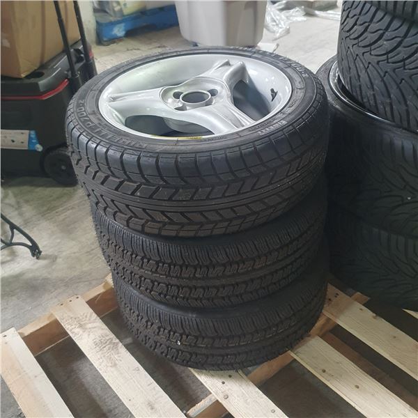 3 Pc - 15" 3-Spoke (4x100) w/ Pirelli P700 215/45ZR15