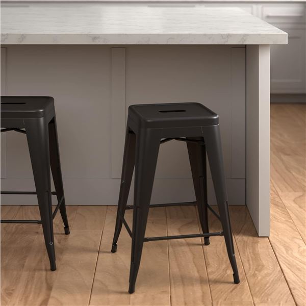 Amazon Basics 24"H Metal Bar Stool (x4/Box)