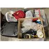 Image 1 : Group lot - Coleman Rolling Cooler, Misc. Items Including Light Bulbs, Backpack, Luggage, Etc.