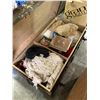 Image 2 : Group lot - Vintage RCMP (36x19x20") Storage Trunk, Misc. Bins of Clothes , Bags & Blankets