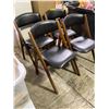 Image 2 : 4 Pc - Dark Wood & Black Chairs (19x21x30")