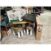 Image 2 : Group - 40" Sony Bravia, 43" LG TV, 43" LG TV w/ Wall Mount Arm Wooden Table and Stools (48x30" / x8