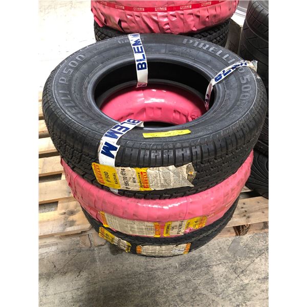 Group of 3 Pirelli tires - includes set of 2 P77 195/70 R14 tires and one Pirelli P195/70 R14 tire