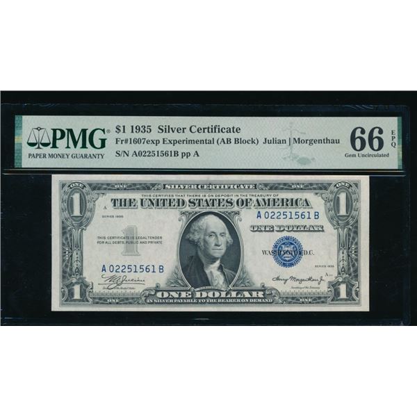 1935 $1 Silver Certificate PMG 66EPQ