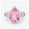 Image 1 : 14KT Rose Gold 4.77ct Morganite and Diamond Ring