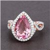 Image 2 : 14KT Rose Gold 4.77ct Morganite and Diamond Ring