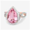 Image 3 : 14KT Rose Gold 4.77ct Morganite and Diamond Ring