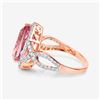 Image 4 : 14KT Rose Gold 4.77ct Morganite and Diamond Ring