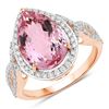 Image 6 : 14KT Rose Gold 4.77ct Morganite and Diamond Ring