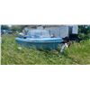Image 1 : 14 FT FIBERGLASS FRONT CONTROL BOAT C/W 55 HP EVINRUDE AND S/A TRAILER BOAT REQUIRES MAJOR REPAIRS