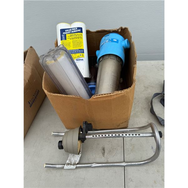 Water filters, and sprinkler