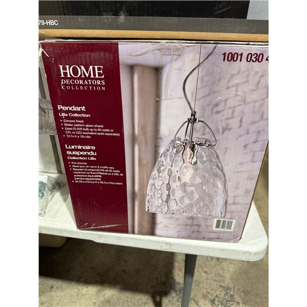 New pendant light chrome finish