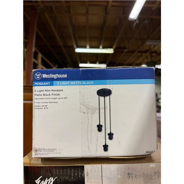 Three light mini pendant, Matt Black finish new