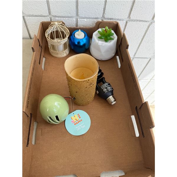 Assorted candles and decor