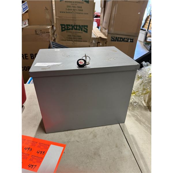Metal storage box with key