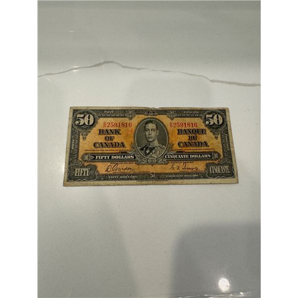 1937 Canada $50 Bill