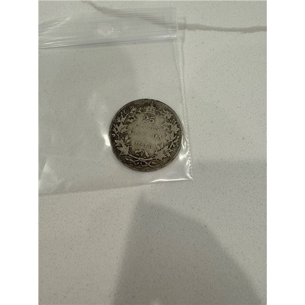 1918 Canada silver .25cents