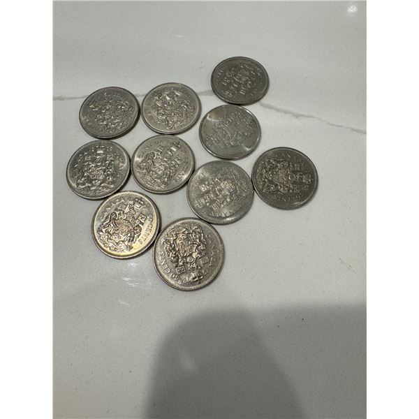 10x Canada .50c Coins