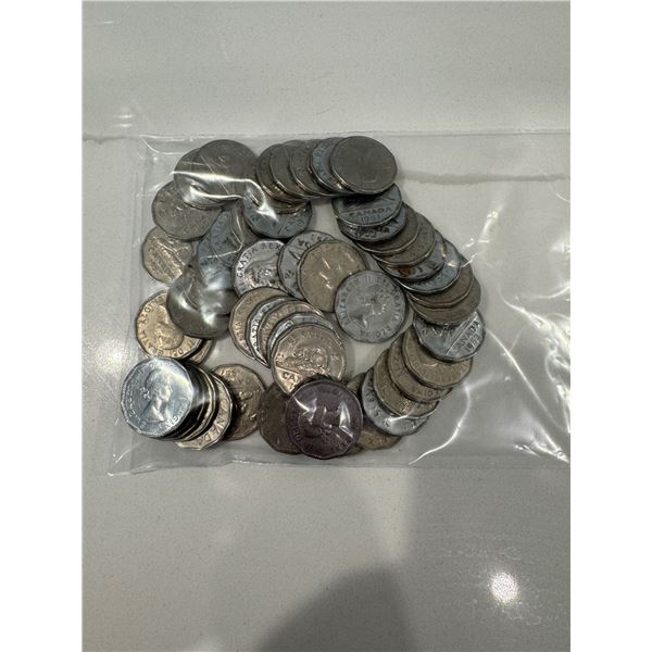 50x 1950's Canada 5 cents