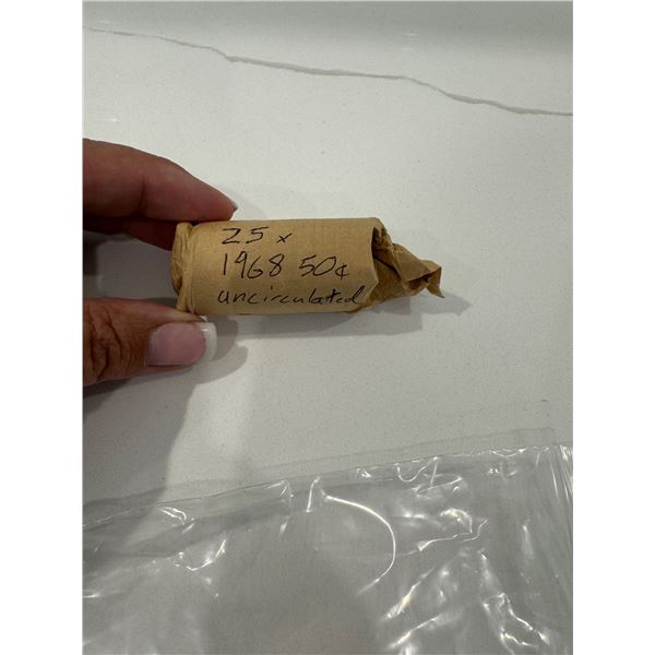 Roll of 1968 Canada uncirculated .50c