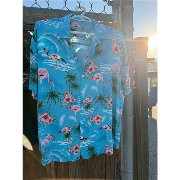Flamingo Hawaiian shirt, size XL