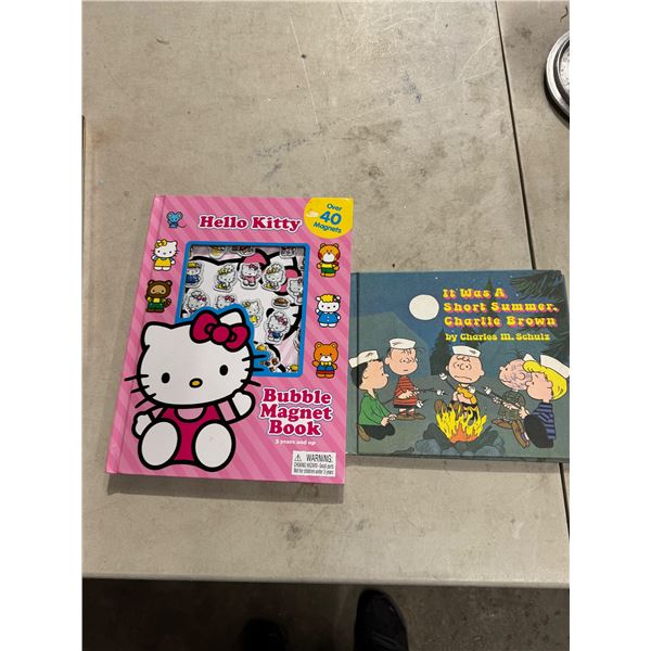 Hello kitty bubble magnet book and Charlie Brown book