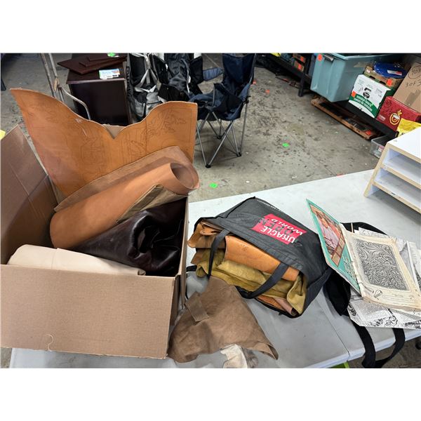 Leather pieces and leather books