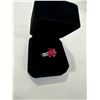 Image 2 : New Smart life Sterling silver 3 CT lab grown red, ruby bow ring mounted in 925 sterling silver with