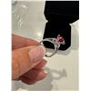Image 4 : New Smart life Sterling silver 3 CT lab grown red, ruby bow ring mounted in 925 sterling silver with
