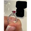 Image 6 : New Smart life Sterling silver 3 CT lab grown red, ruby bow ring mounted in 925 sterling silver with