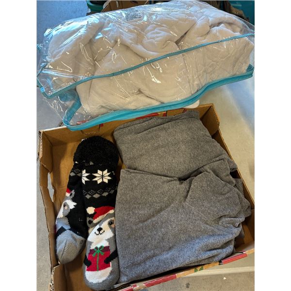 Pajamas, socks and bed cover